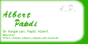 albert papdi business card